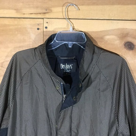 DryJoys by FootJoy Houndstooth Rain Jacket Coat Mens Size Large Golf Full Zip - Picture 2 of 12